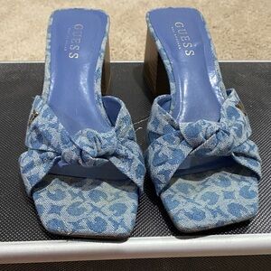 Guess Blue Patterned Mules
